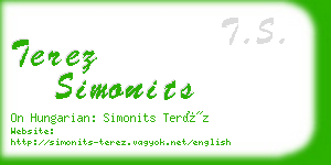 terez simonits business card